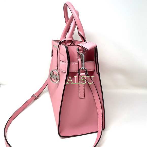 Michael Kors Rainer Medium Leather Satchel Pink - Picture 3 of 11